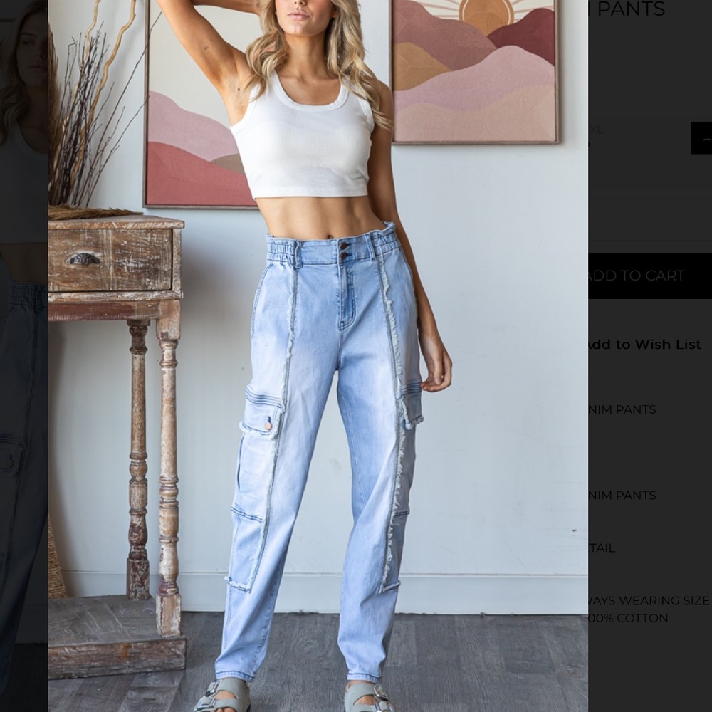 Oli & Hali Light Blue Cargo Track Pants - Picture 4 of 14